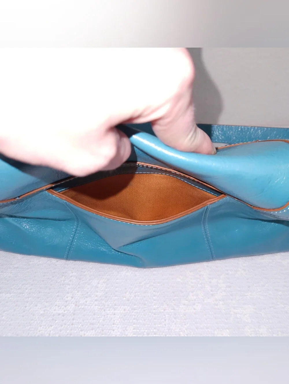 HOBO Catarina Shoulder Bag Turquoise Leather Purse